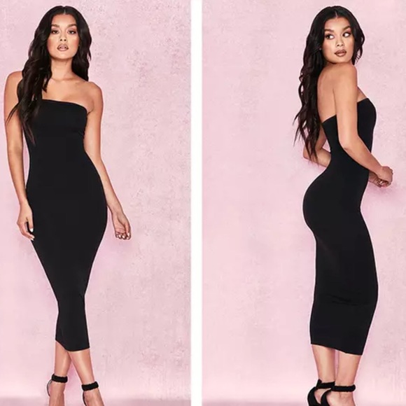 Black midi bodycon tube dress - Picture 3 of 5